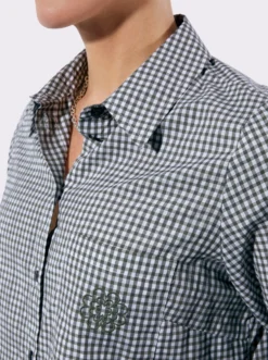 Longbluse im pflegeleichten Materialmix
