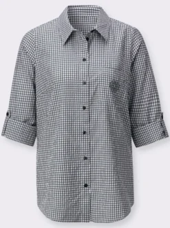 Longbluse im pflegeleichten Materialmix