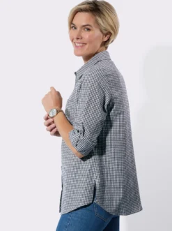 Longbluse im pflegeleichten Materialmix