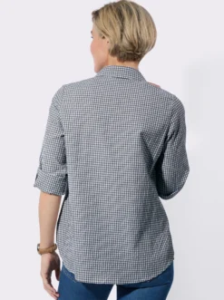 Longbluse im pflegeleichten Materialmix