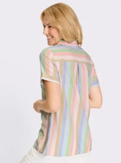 Longbluse im Streifen-Dessin