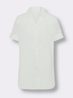 Longbluse in Crêpe-Qualität