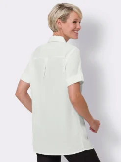 Longbluse in Crêpe-Qualität