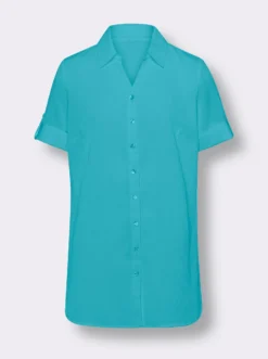 Longbluse in Crêpe-Qualität