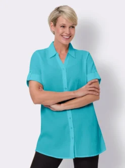 Longbluse in Crêpe-Qualität
