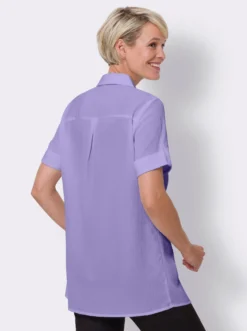 Longbluse in Crêpe-Qualität