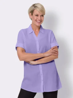 Longbluse in Crêpe-Qualität