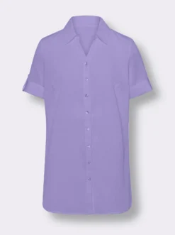 Longbluse in Crêpe-Qualität