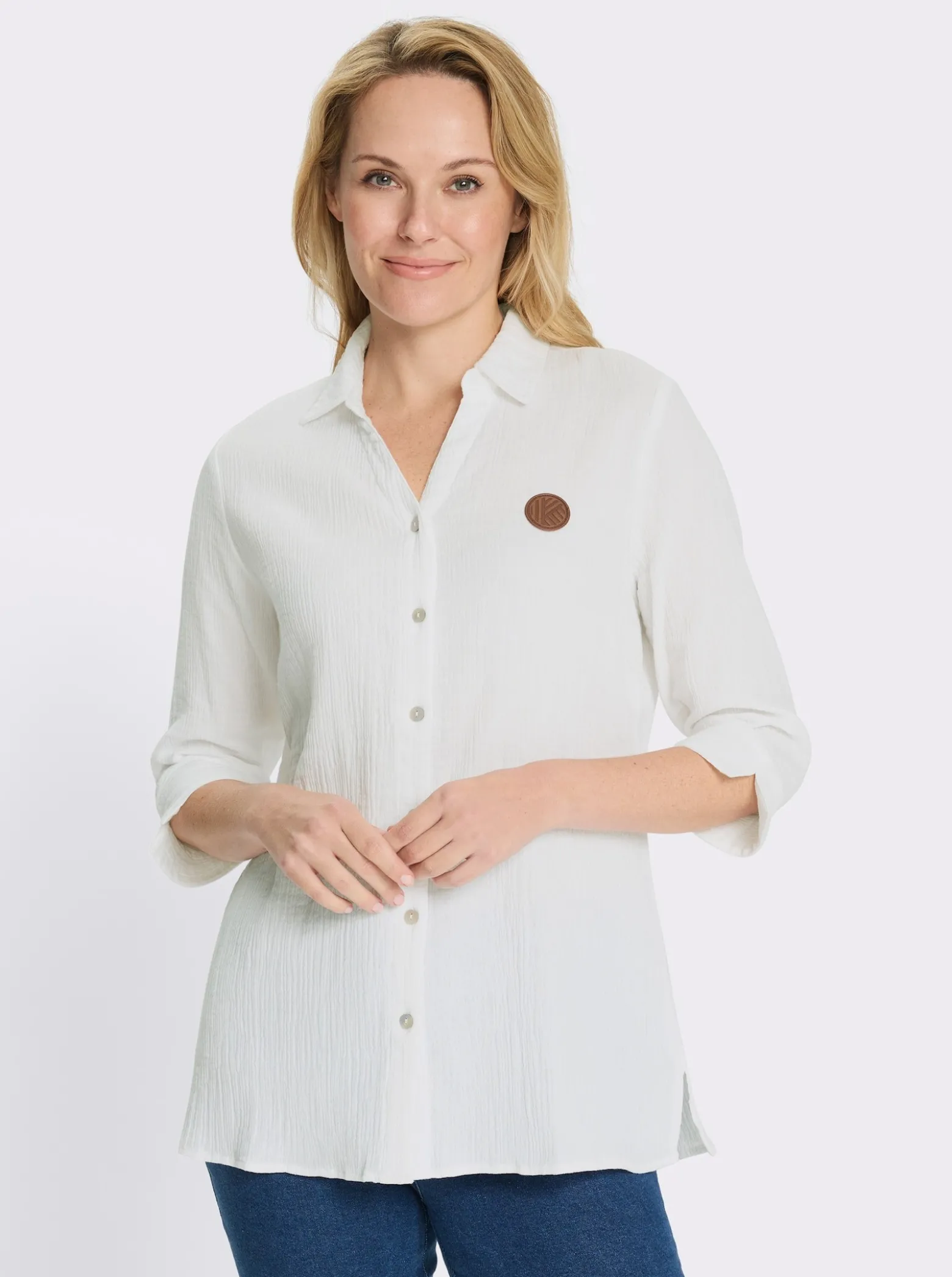Longbluse in Musselin-Qualität
