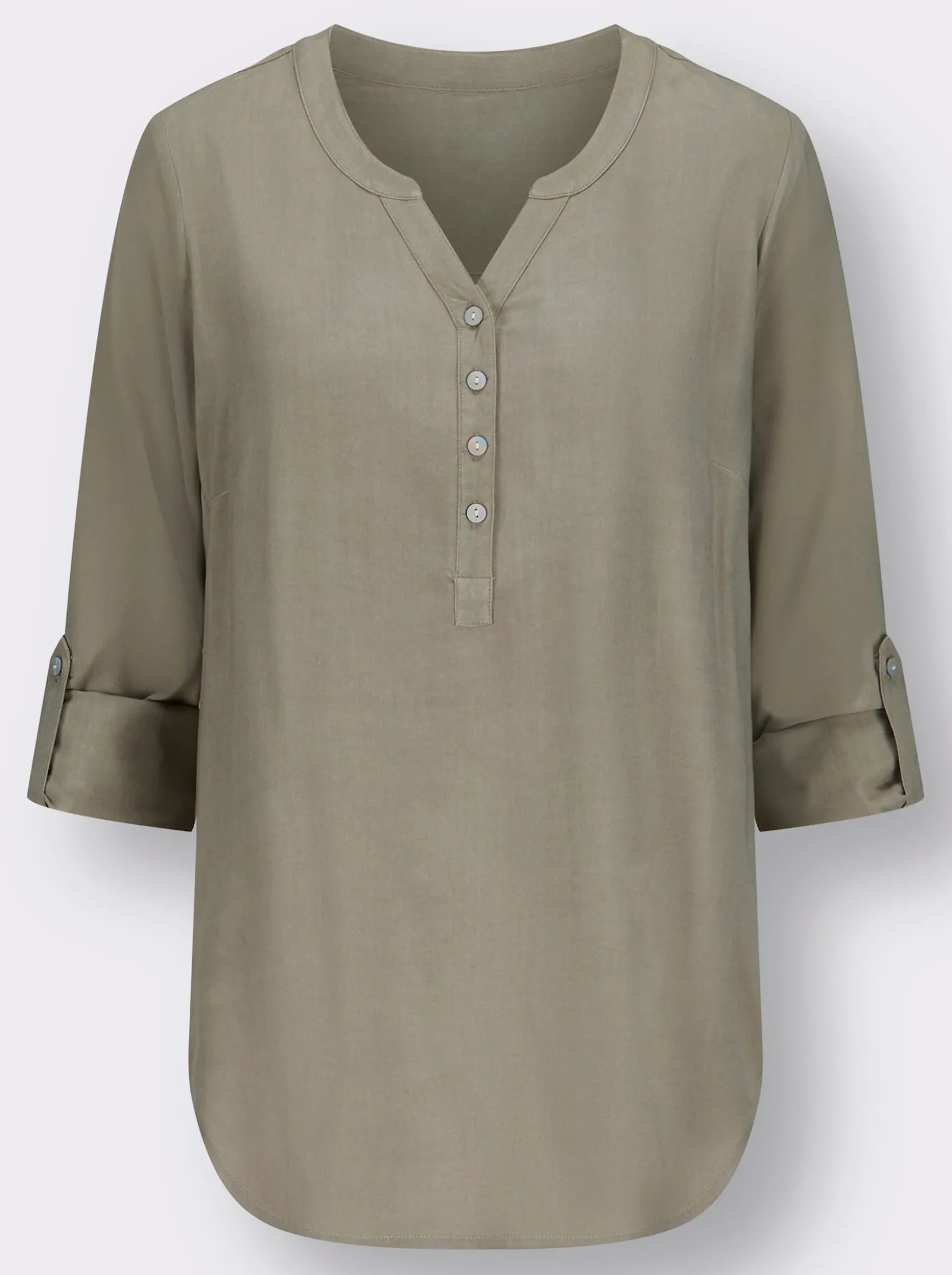 Longbluse mit abgerundetem Saum