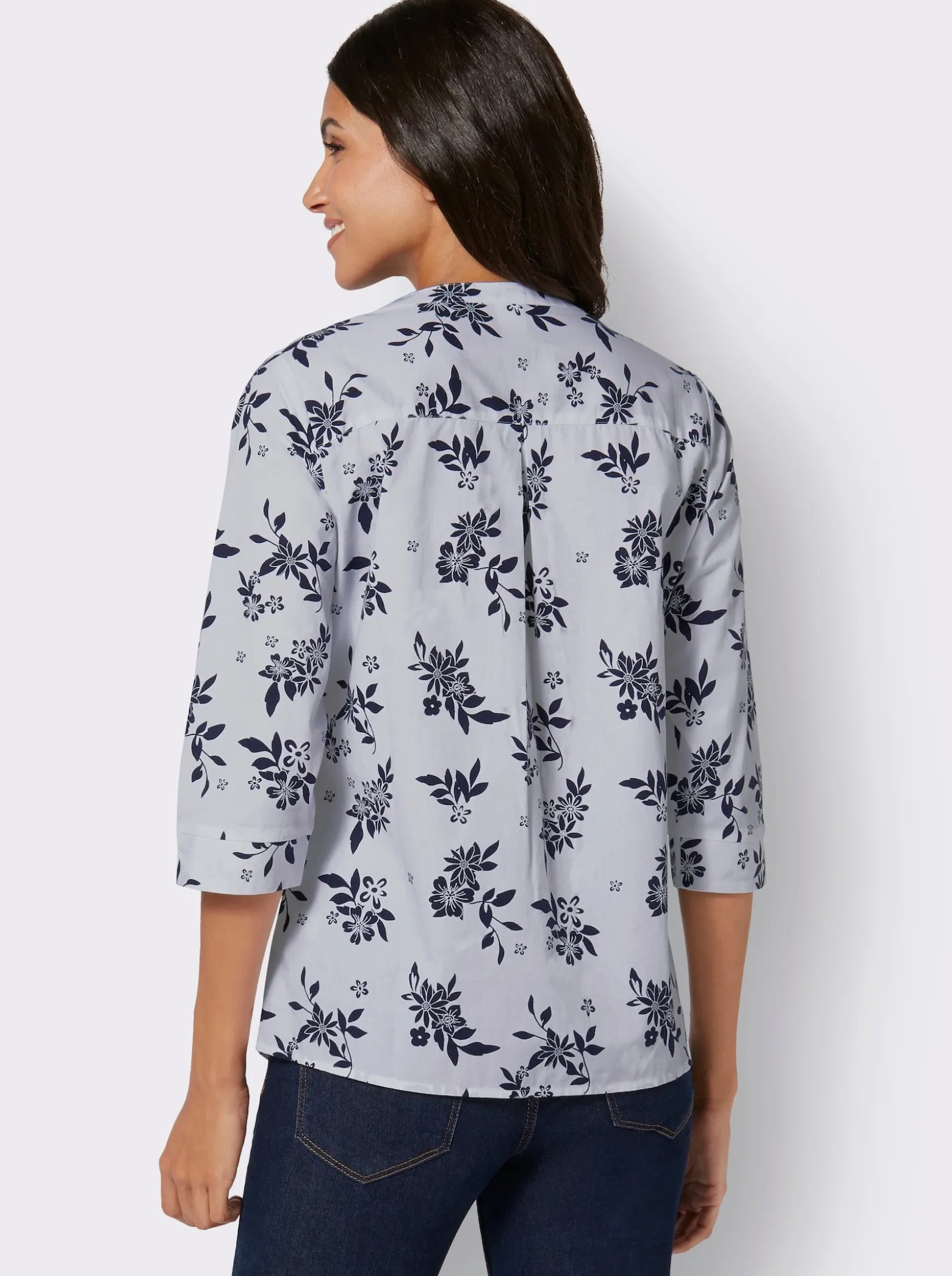 Longbluse mit Blumen-Muster