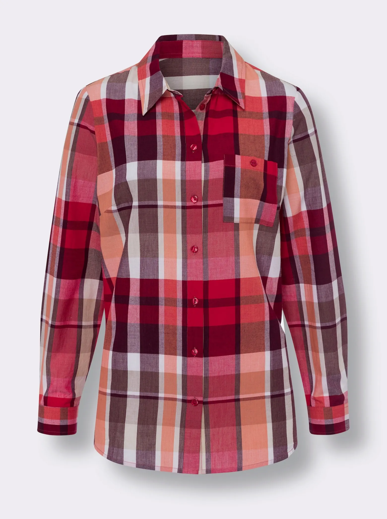 Longbluse mit 1 Brusttasche