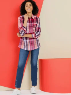 Longbluse mit 1 Brusttasche