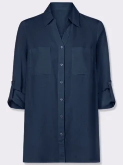 Longbluse mit Brusttaschen
