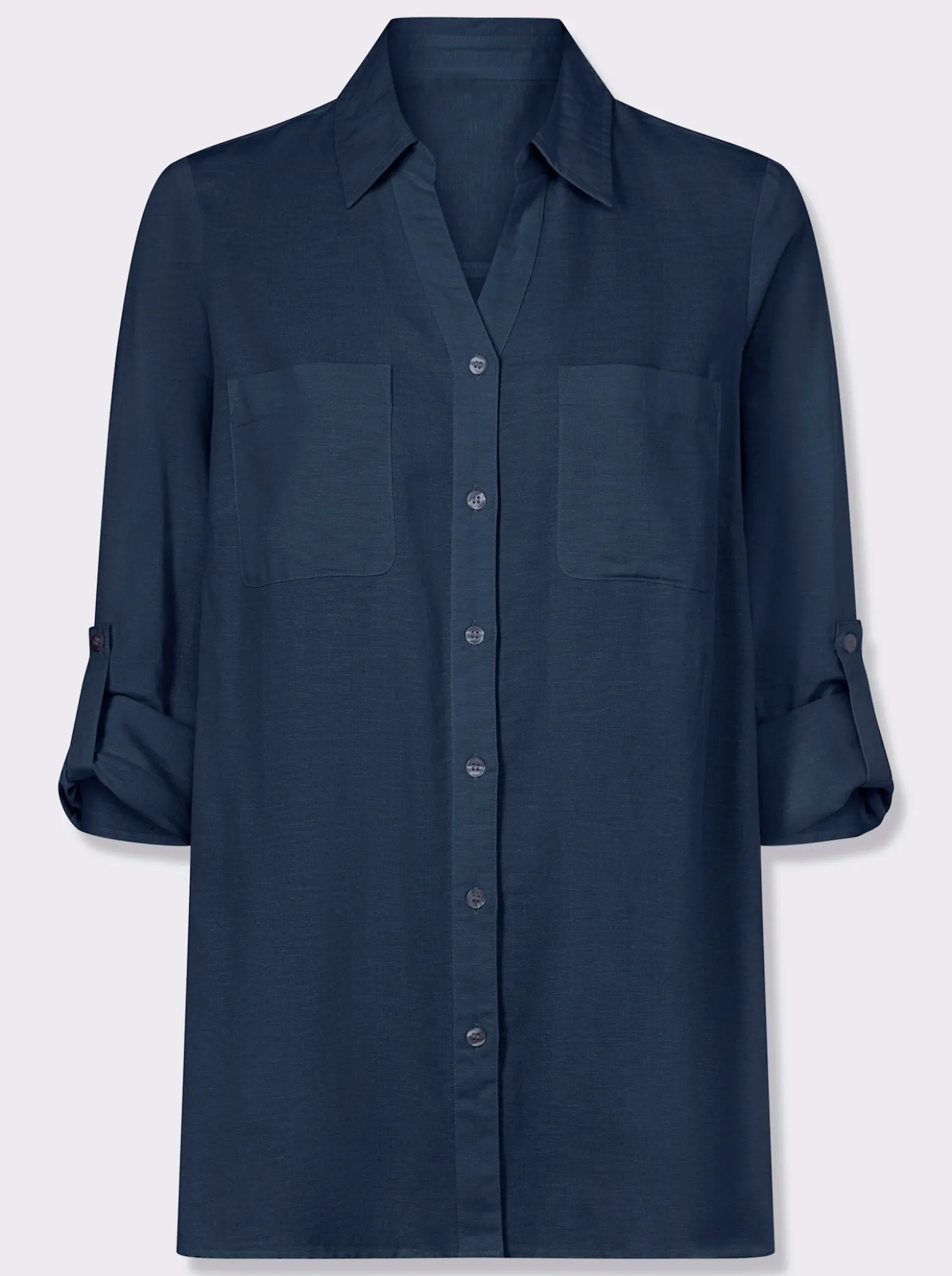 Longbluse mit Brusttaschen