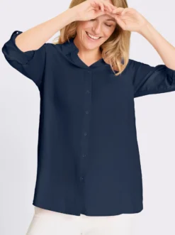 Longbluse mit Brusttaschen