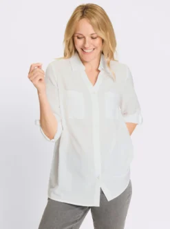 Longbluse mit Brusttaschen