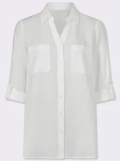 Longbluse mit Brusttaschen