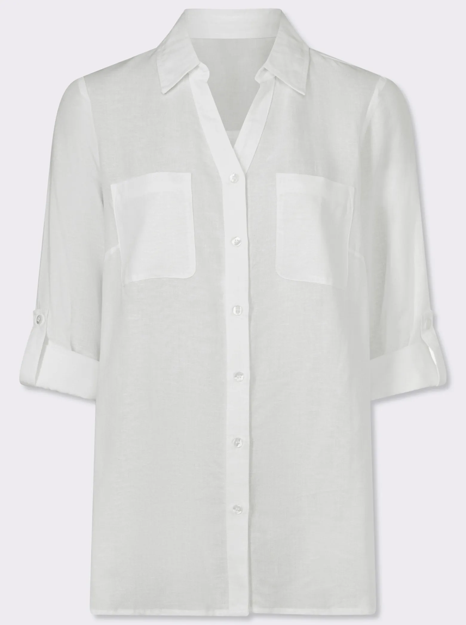 Longbluse mit Brusttaschen