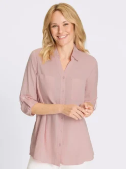 Longbluse mit Brusttaschen