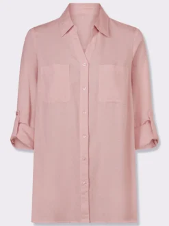 Longbluse mit Brusttaschen