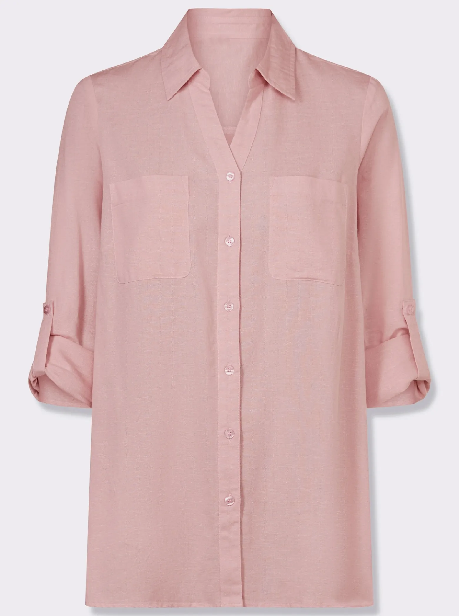 Longbluse mit Brusttaschen