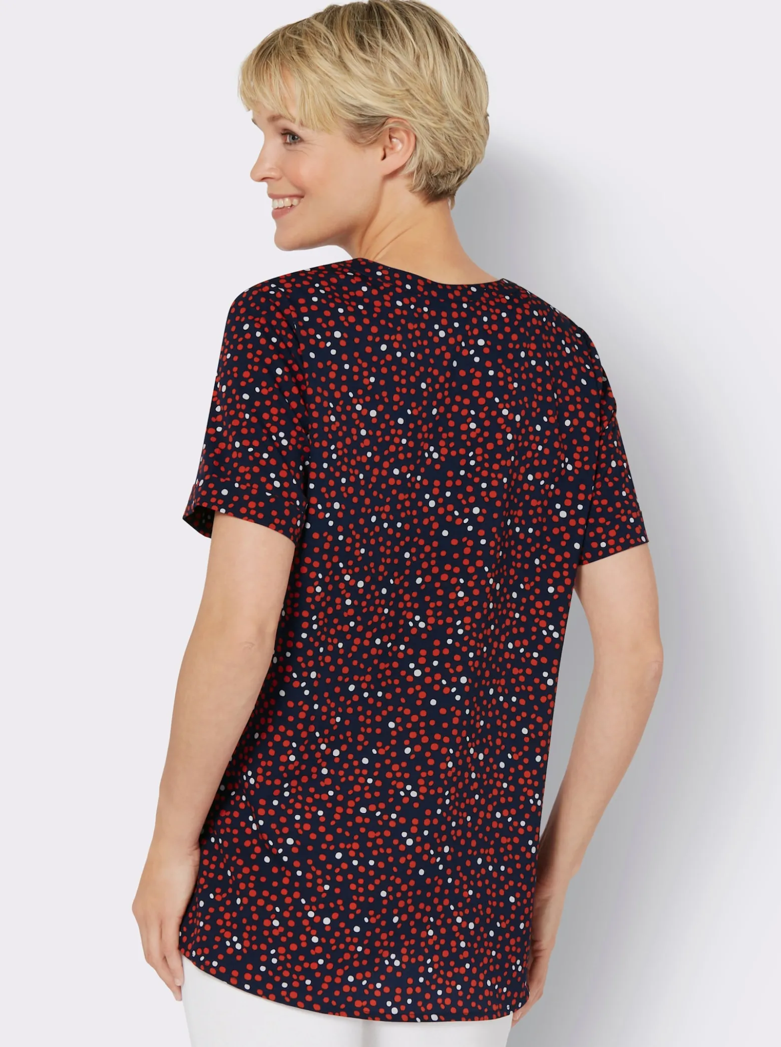 Longbluse mit fixiertem Ärmelaufschlag