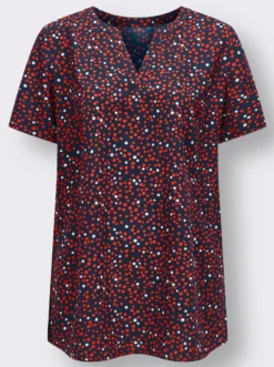 Longbluse mit fixiertem Ärmelaufschlag