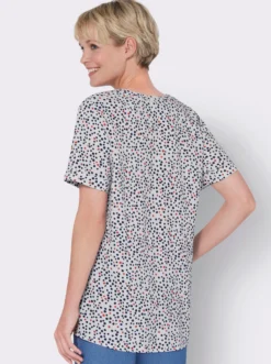 Longbluse mit fixiertem Ärmelaufschlag