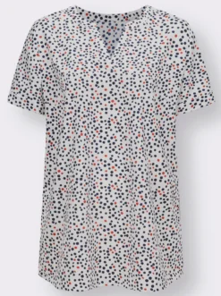 Longbluse mit fixiertem Ärmelaufschlag
