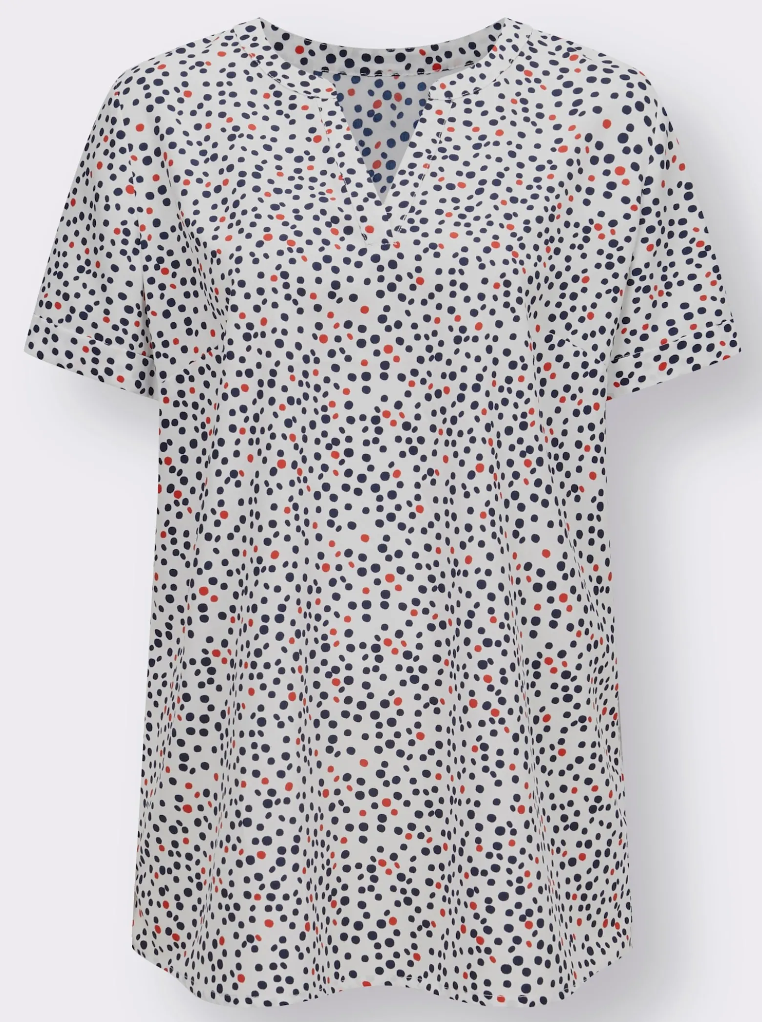 Longbluse mit fixiertem Ärmelaufschlag