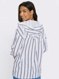 Longbluse mit Kapuze