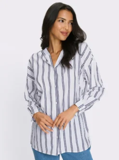 Longbluse mit Kapuze