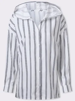 Longbluse mit Kapuze