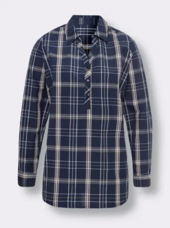 Longbluse mit Karo-Muster