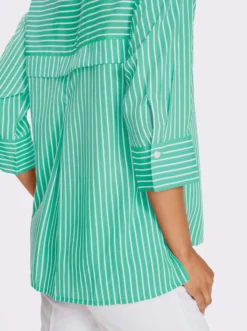 Longbluse mit Kellerfalte im Rückteil
