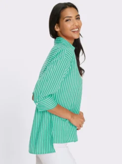 Longbluse mit Kellerfalte im Rückteil