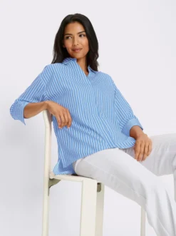 Longbluse mit Kellerfalte im Rückteil