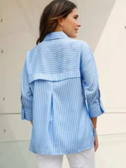 Longbluse mit Kellerfalte im Rückteil