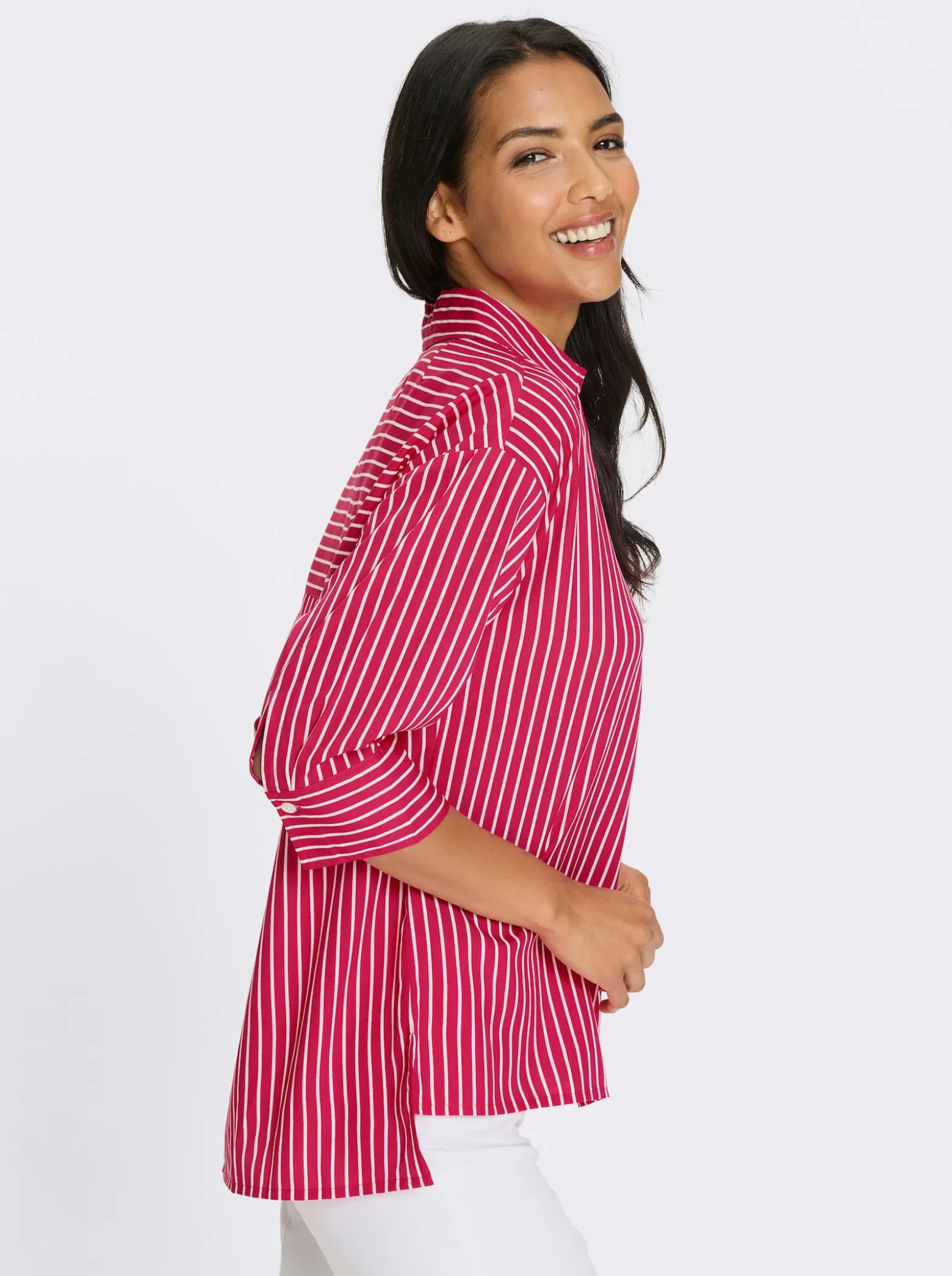 Longbluse mit Kellerfalte im Rückteil
