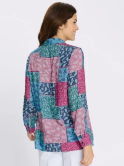 Longbluse mit krempelbaren Ärmeln
