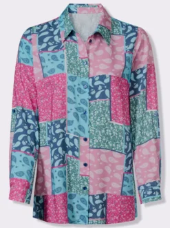 Longbluse mit krempelbaren Ärmeln