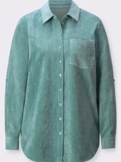 Longbluse mit krempelbaren Ärmeln