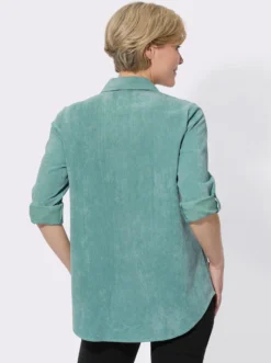 Longbluse mit krempelbaren Ärmeln
