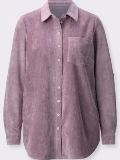 Longbluse mit krempelbaren Ärmeln