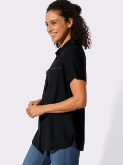 Longbluse mit langen Seitenschlitzen