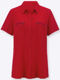 Longbluse mit langen Seitenschlitzen