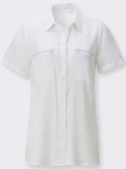 Longbluse mit langen Seitenschlitzen