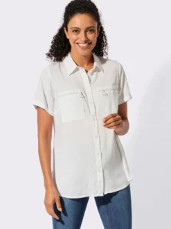 Longbluse mit langen Seitenschlitzen