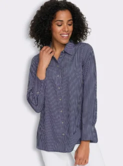Longbluse mit Längsstreifen, pflegeleicht